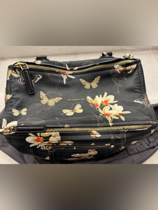 Givenchy Handbags - Givenchy Magnolia Print & Black medium Pandora (lambskin skin) Shoulder Bag